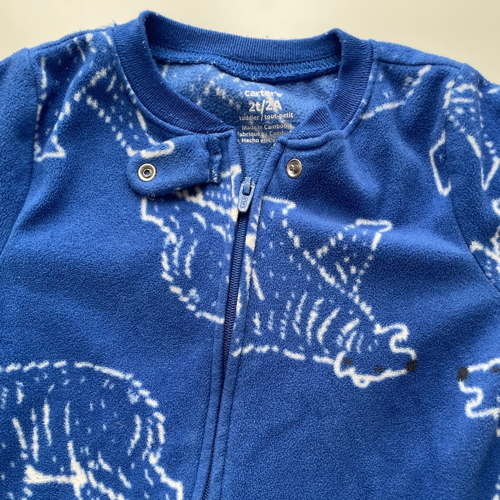 👶🏻 4/20$ Carter's  2T - Fleece footed PJ with bear - VGUC